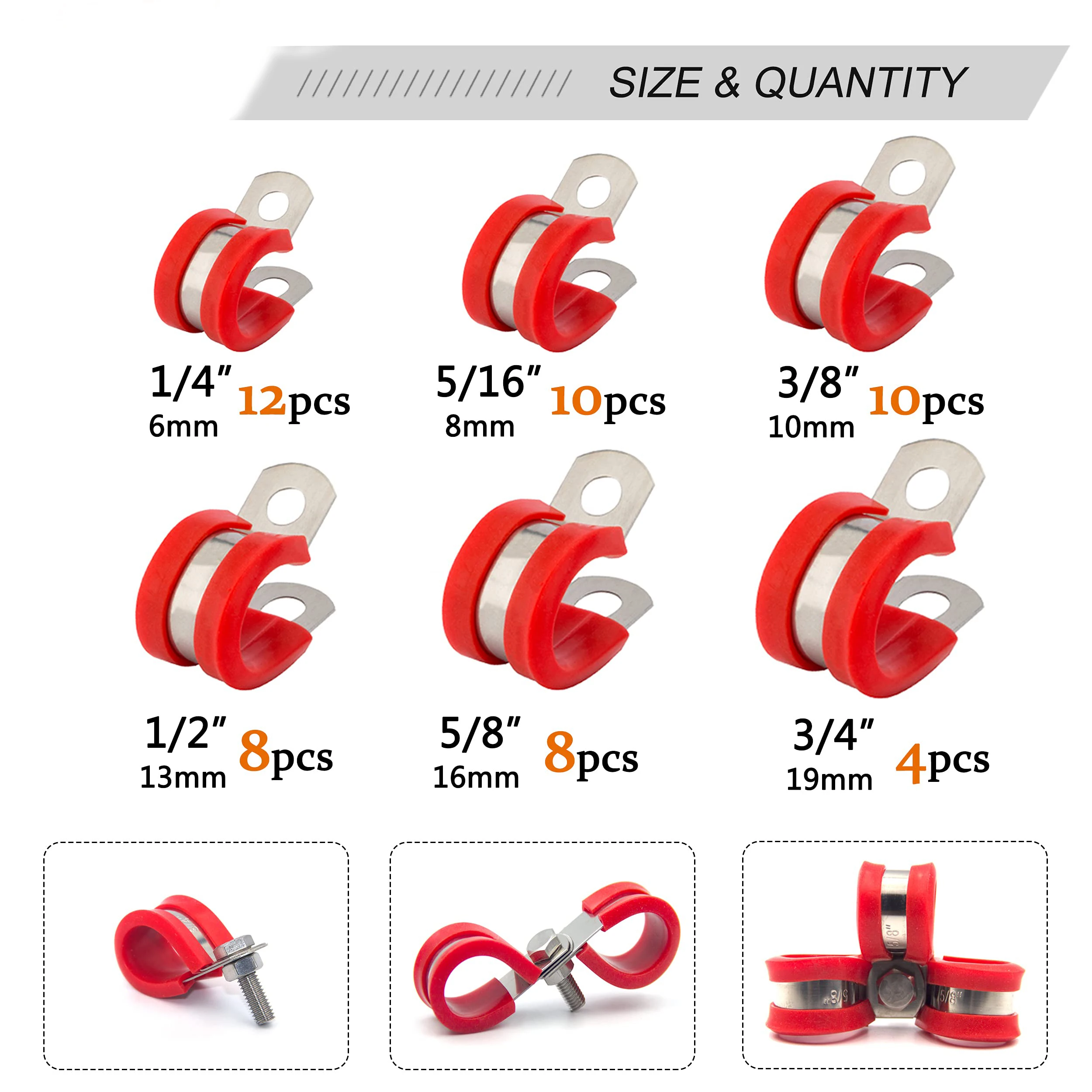 Galvanized Iron Rubber Lined P Style Clips Fist Clamping Heavy Duty EPDM R Clip P R Type With Rubber Pipe Hose Hanging Clamps