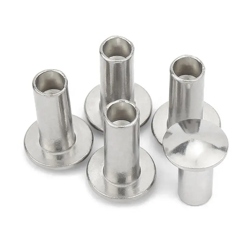 China Manufacturer Rivets Pan Flat Head 3/8 3/16  Semi-hollow Semi-tubular Rivets Aluminium Stainless Steel Semi Tubular Rivet