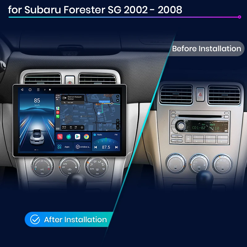 EU Stock Junsun X7 Pro 2K HD Screen Wireless CarPlay Auto Car Radio for Subaru Forester SG 2002-2008  Multimedia autoradio