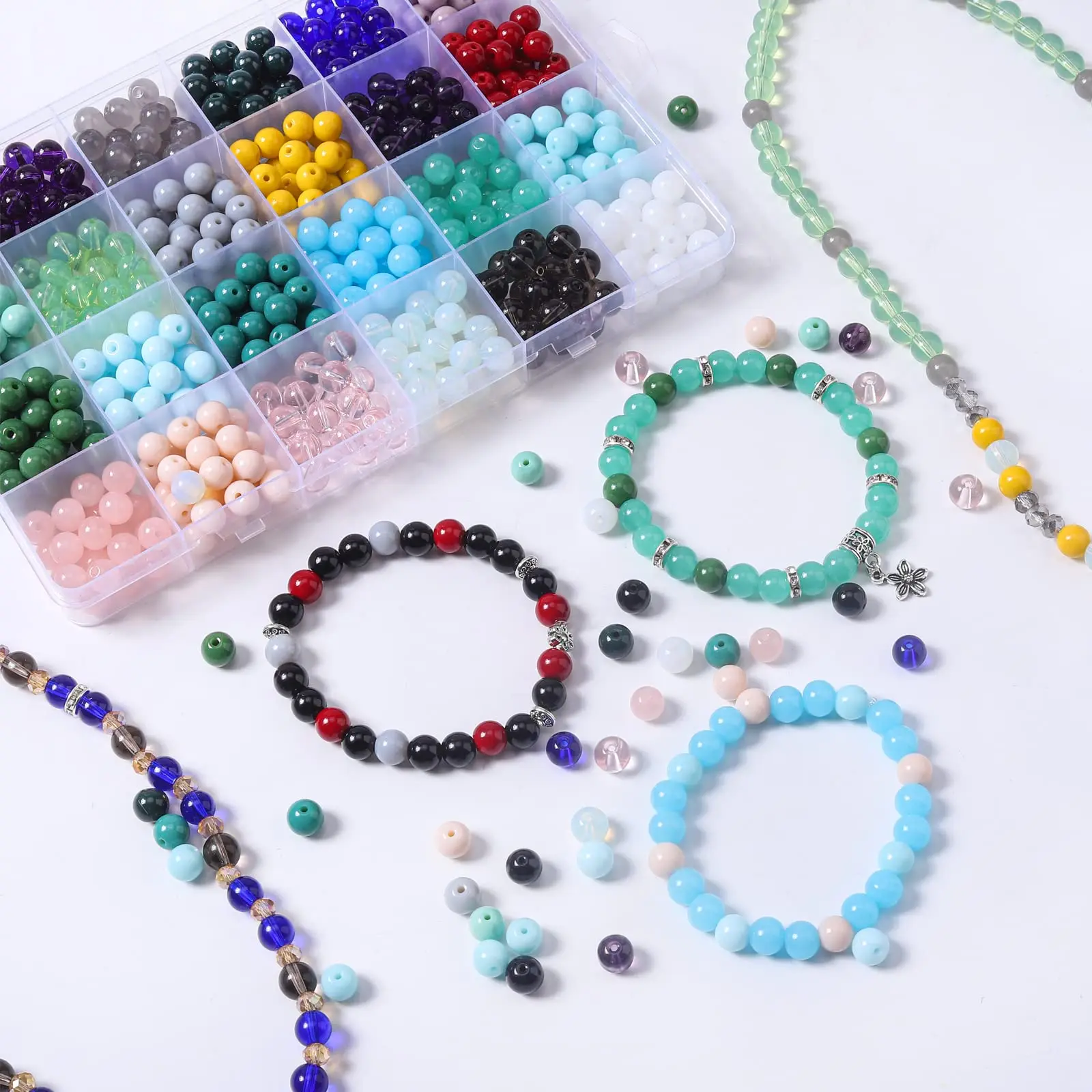Wholesale Trust Chinese Suppliers 8mm Round Jelly Color Glass Beads DIY Handmade Necklace for Jewelry Making