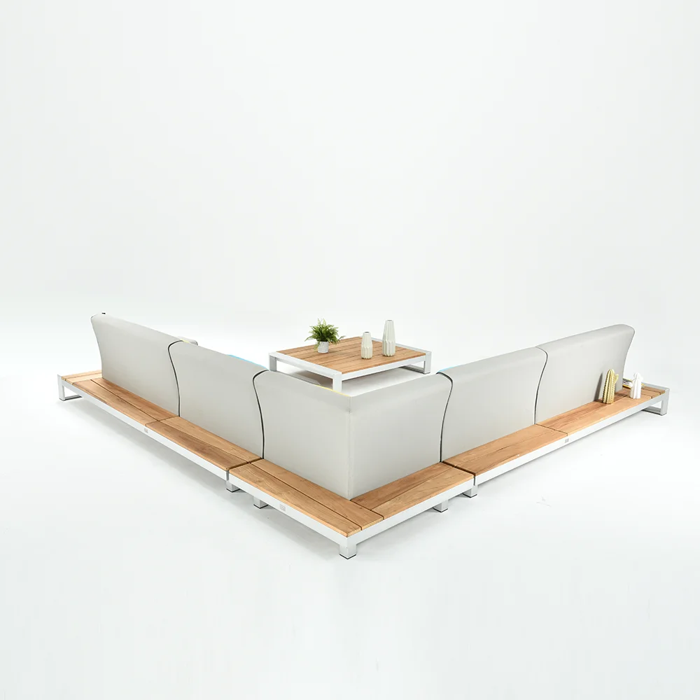 Factory Supply Brushed Aluminum Olefin Fabric Furniture Garden Patio Sofa Set For Outdoor