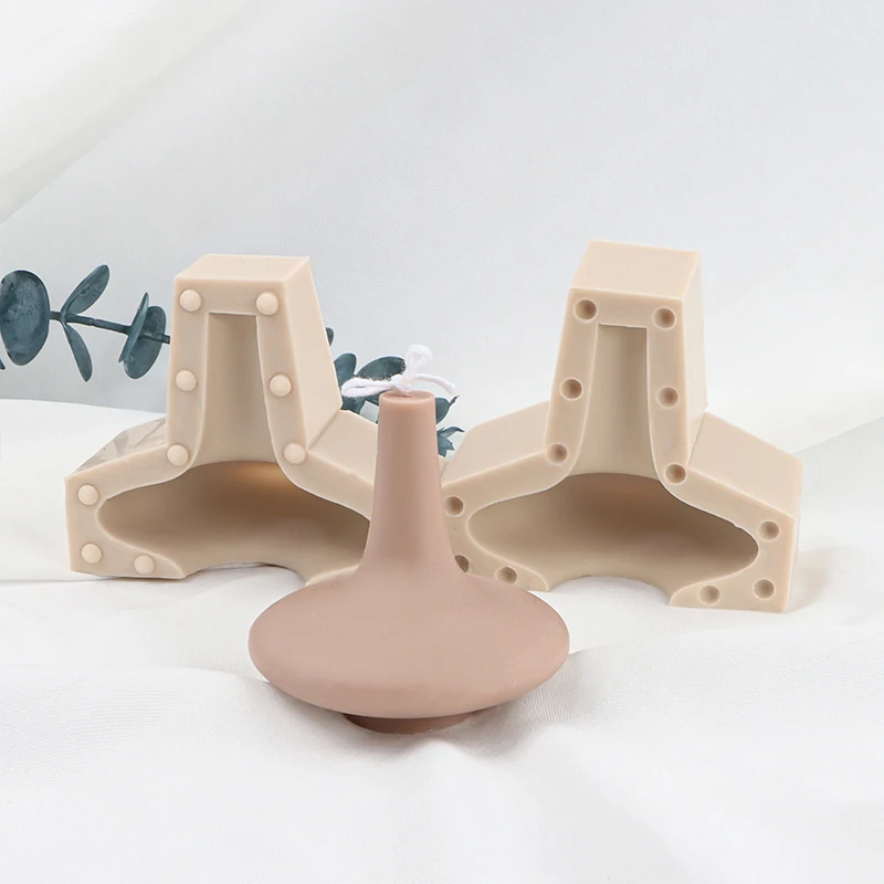 ZO161 Candle Mold 3D Geometric Lines Pillar Silicone Mold DIY Mould for Plaster Soap Making Large Knot Candle Silicone Mold