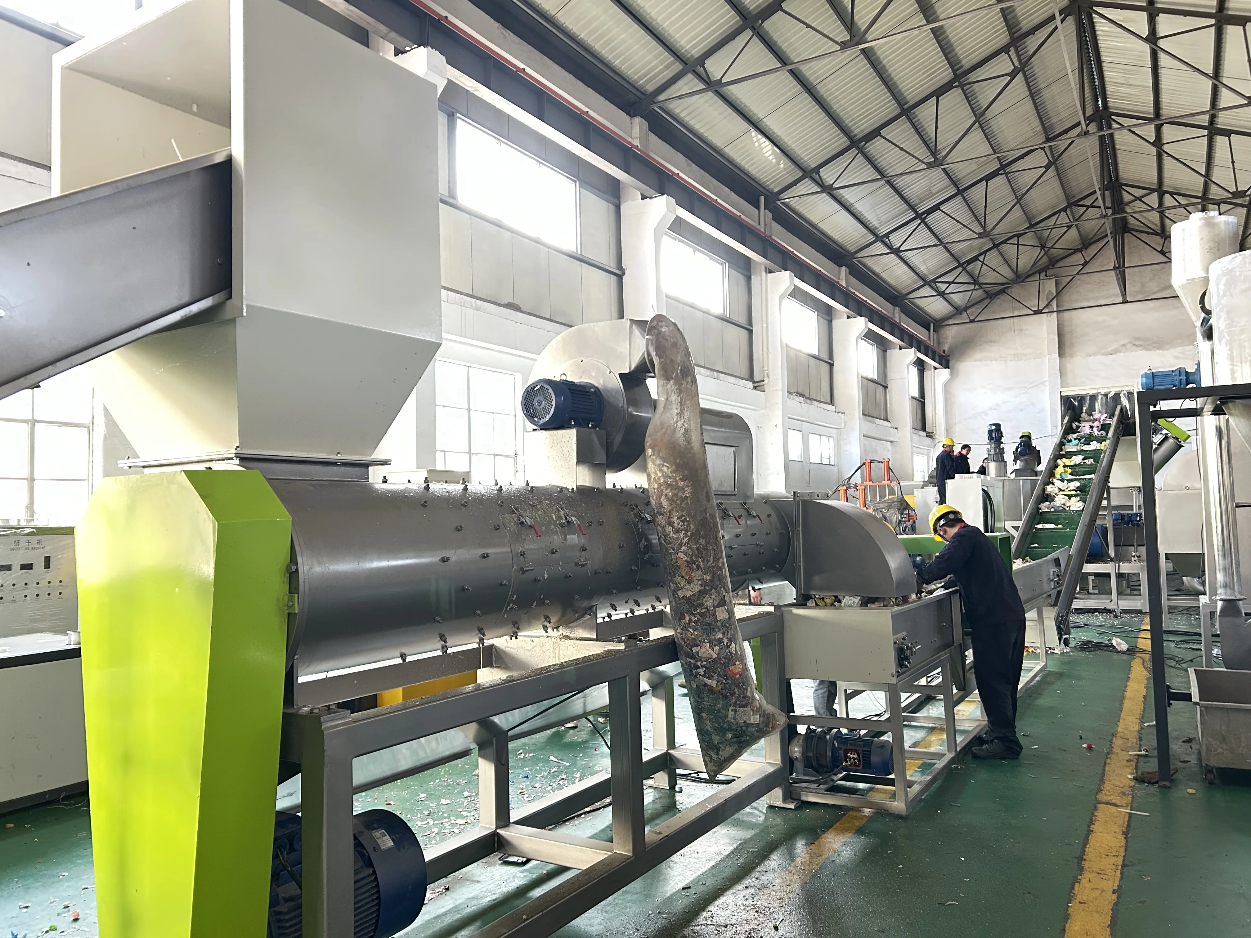 automatic PE Plastic washing line with label remover