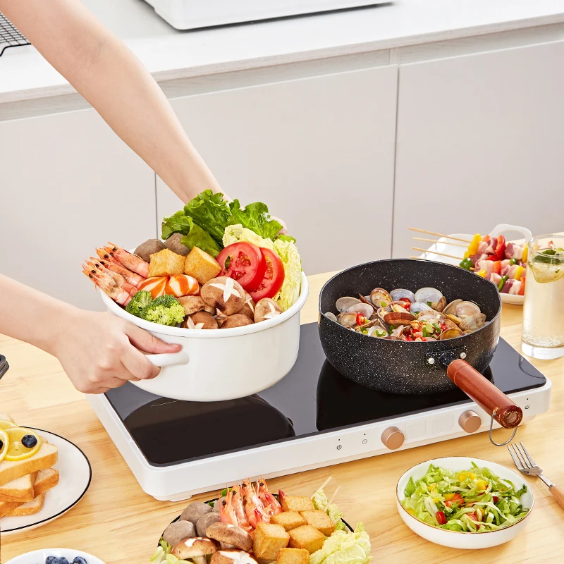 Многофункциональная индукционная плита с двойной горелкой бытовая кухонная техника семейная гриль сковорода