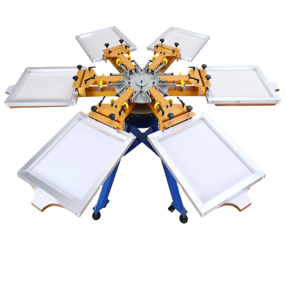 Competitive Price pulpo de serigrafia manual carousel silk 4-6-8 color presse de serigraphie for tshirts