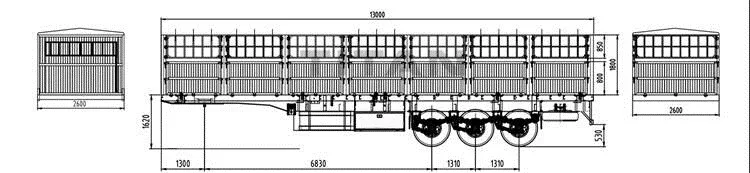 3/4 axles Multi wheel heavy tractor sidewall semi-trailer (Flatbed Fence tipper tanker Optional) cargo truck trailer