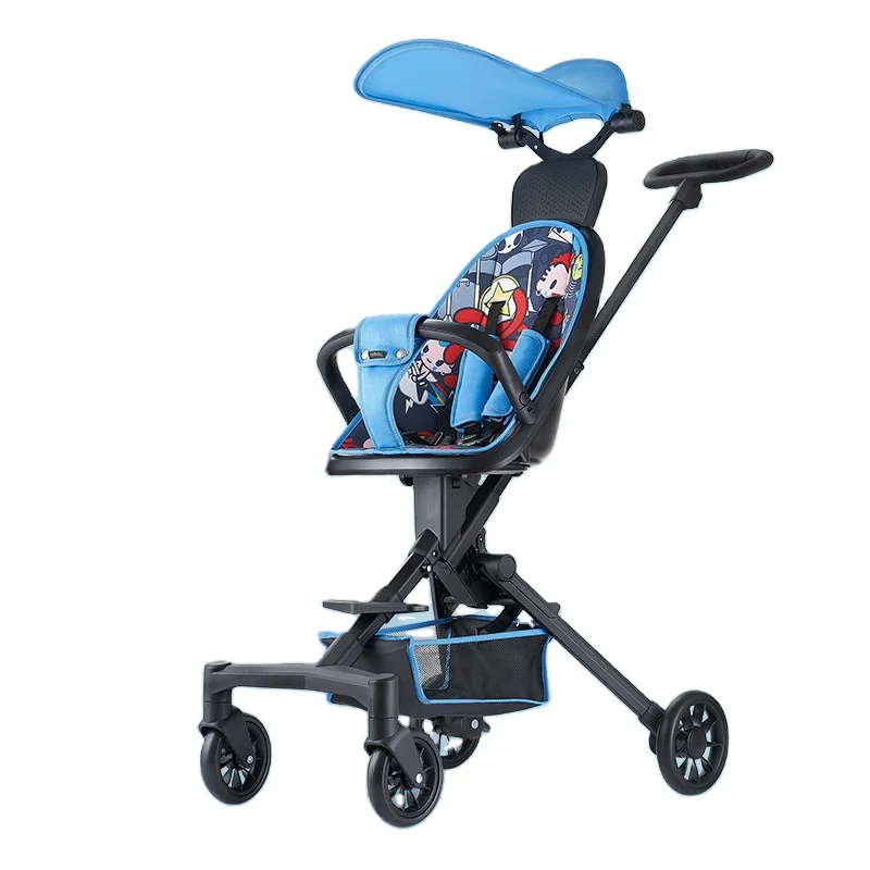 The high landscape baby stroller can be seated on a two-way vibration-proof children's folding stroller