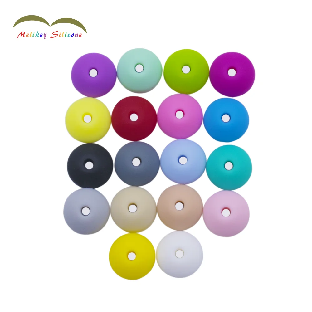 
Food Grade Silicone chew Beads loose Baby Chew Abacus Lentil Beads for DIY teething necklace Wholesale 