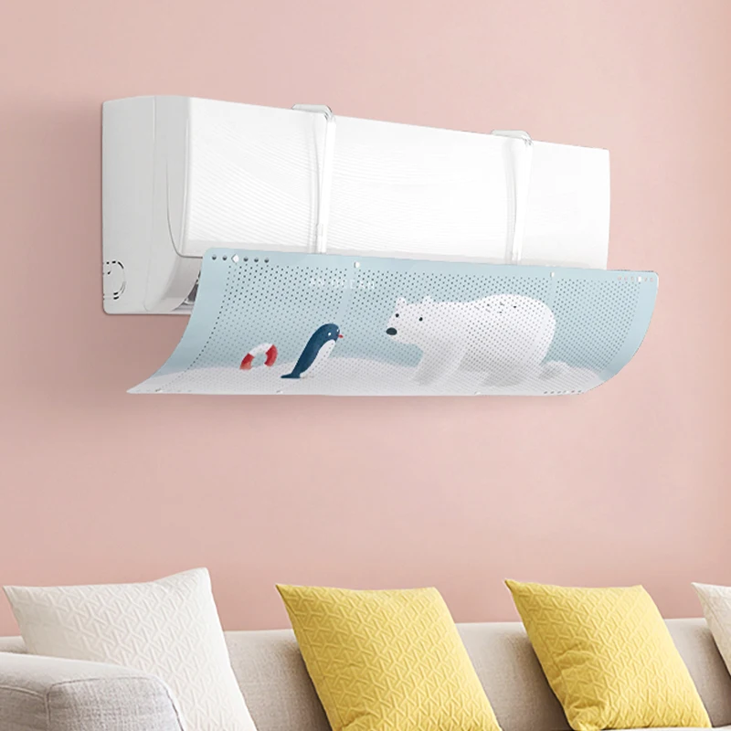 2021 Amazon Hot Sale Air Conditioning Deflector Wind Windshield Breathable Anti-Straight Blow Hang Adjustable Foldable