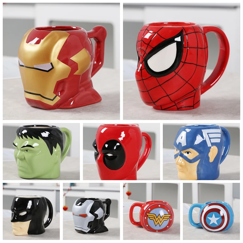 
Marvel superhero creative water cup little bitch Deadpool spider man Ceramic spider man Ceramic souvenir mug 