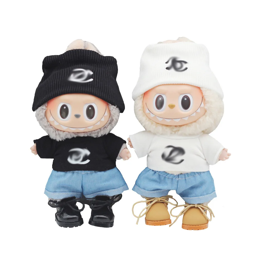 LABUBU Full with Short T Shorts Cap 10CM Doll T-shirt Denim