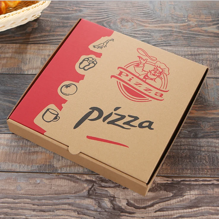 Wholesale 8 9 10 11 12 13 14 16 18 24 Inch Cheap Pizza Carton Boxes Custom Logo Printed Corrugated Kraft  Packaging  Pizza Box