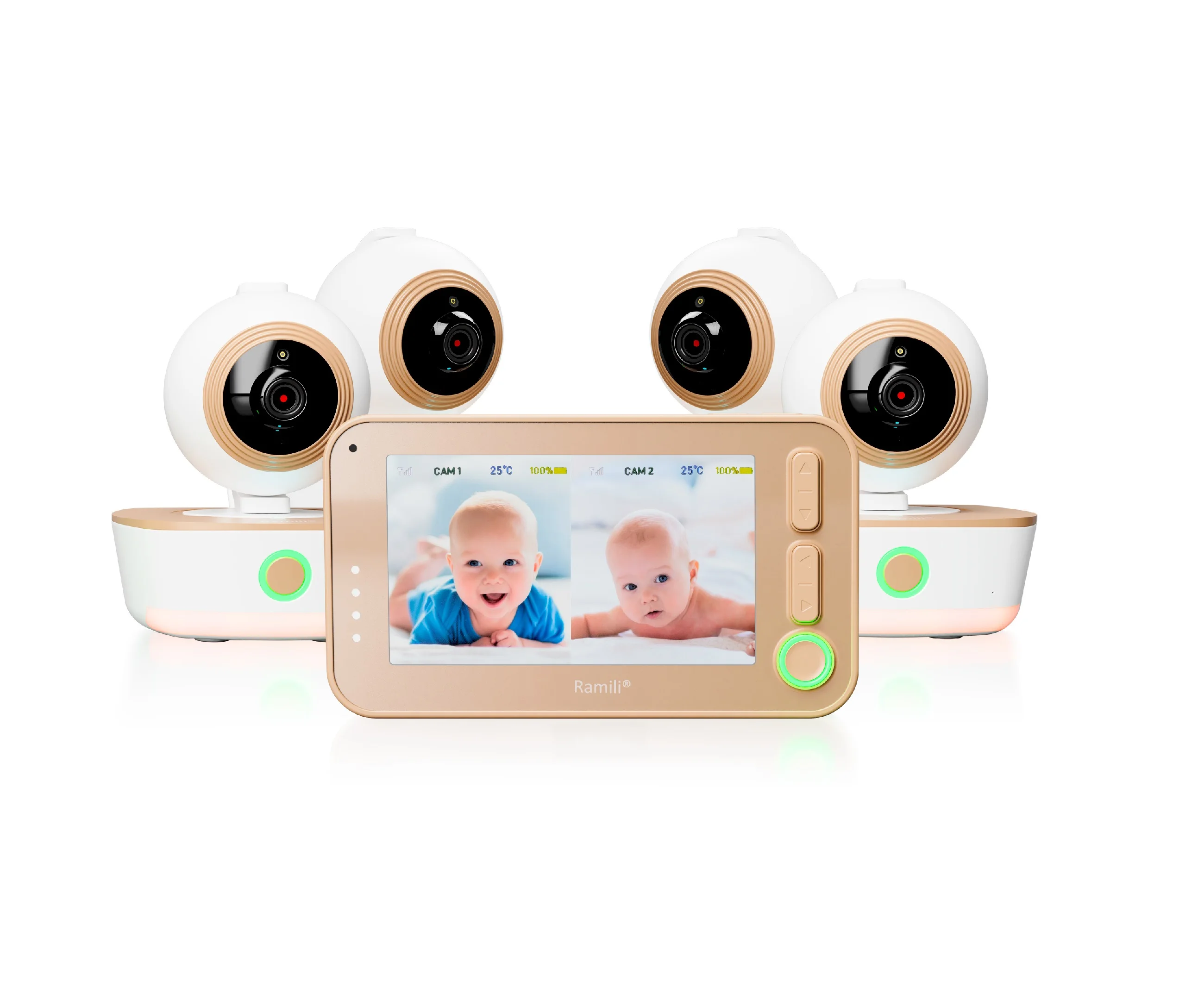 Ramili Baby Monitor With Four Cameras Ramili Baby RV1300X4 Wifi Video Baby Monitor