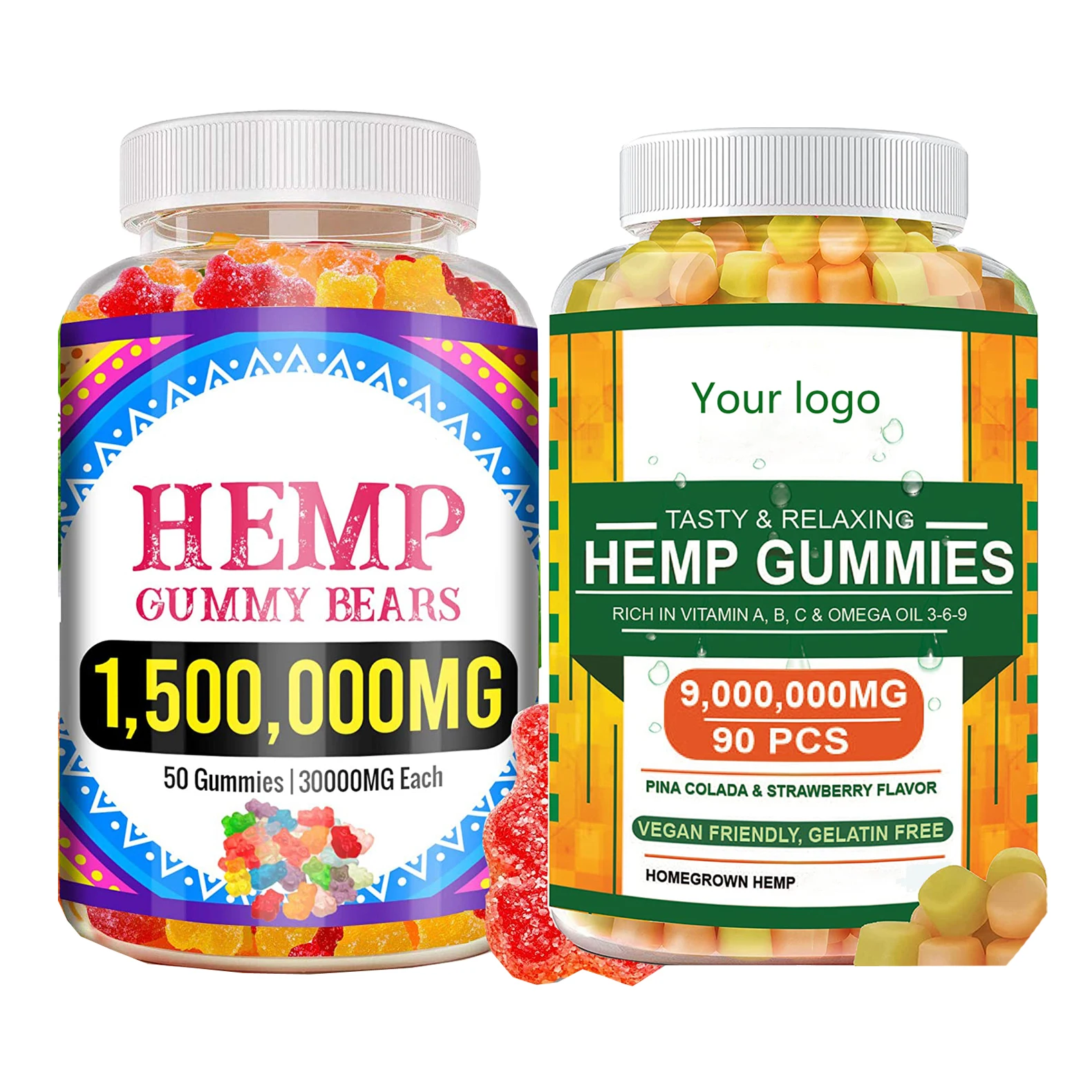 oem private label high quality organic gummy bears full spectrum premium pure 30000mg vitamin gummies