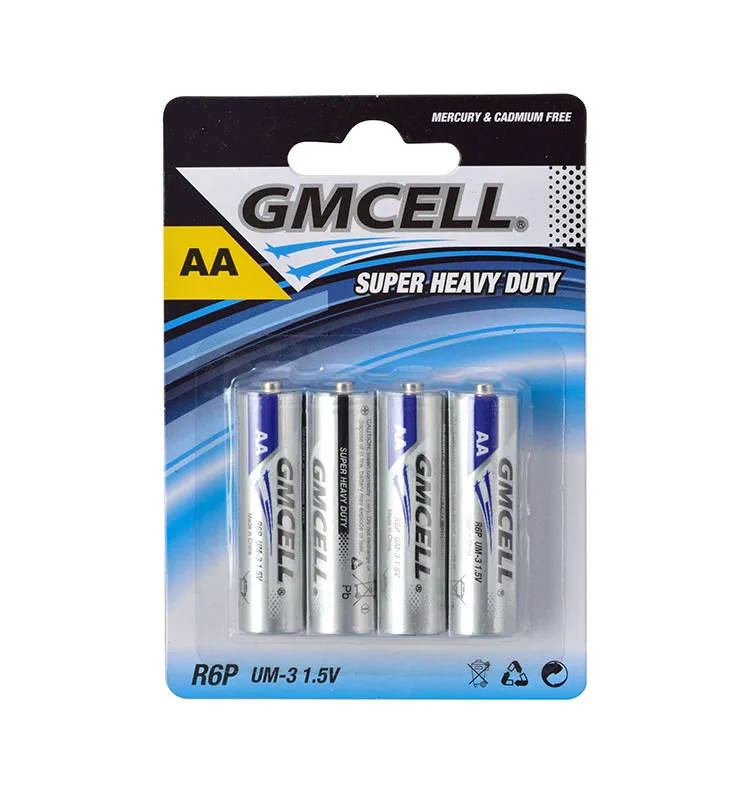 GMCELL aa battery custom Carbon Battery R6P 1.5V Dry Extra Heavy Duty Batteries Pack For Remote Control Alarm Clock