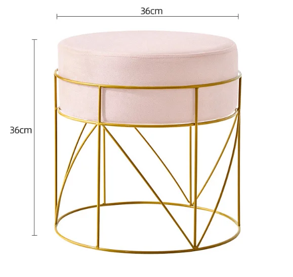 Современная мебель для гостиной с металлической рамой, тканевый бархатный табурет с золотой стороной и хранилищем