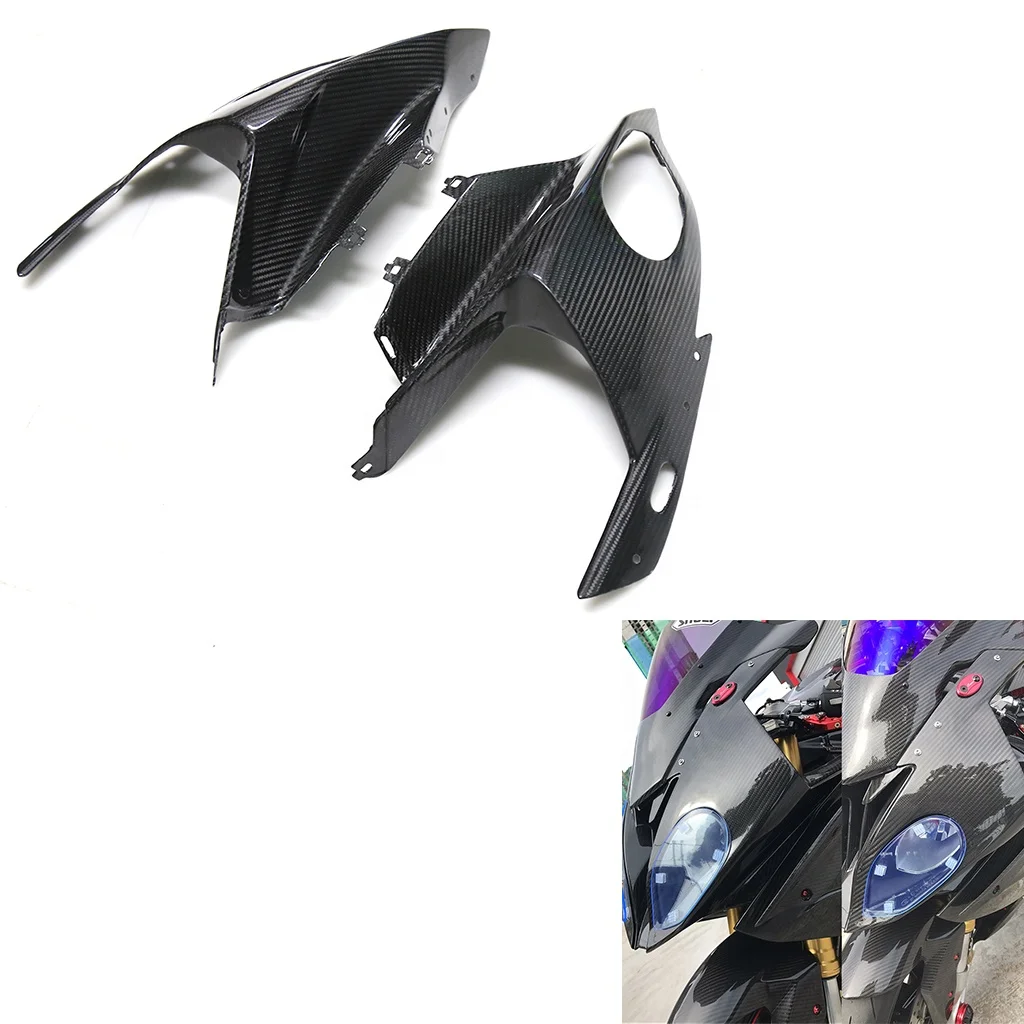 3K 3*3 Carbon Fiber For BMW S1000RR Front Fairing Headlight Cowl Bodywork Fairing 2015 2016 2017 2018 Motorcycle parts