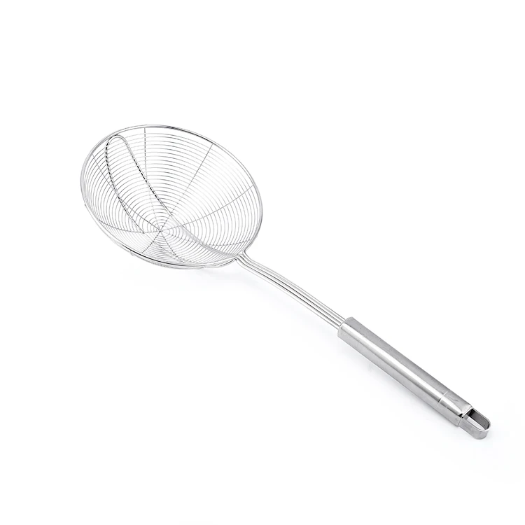 Kitchen Cooking Supplies Colander Scoop Stainless Steel Mesh Strainer Food Noodles Sifter Spoon