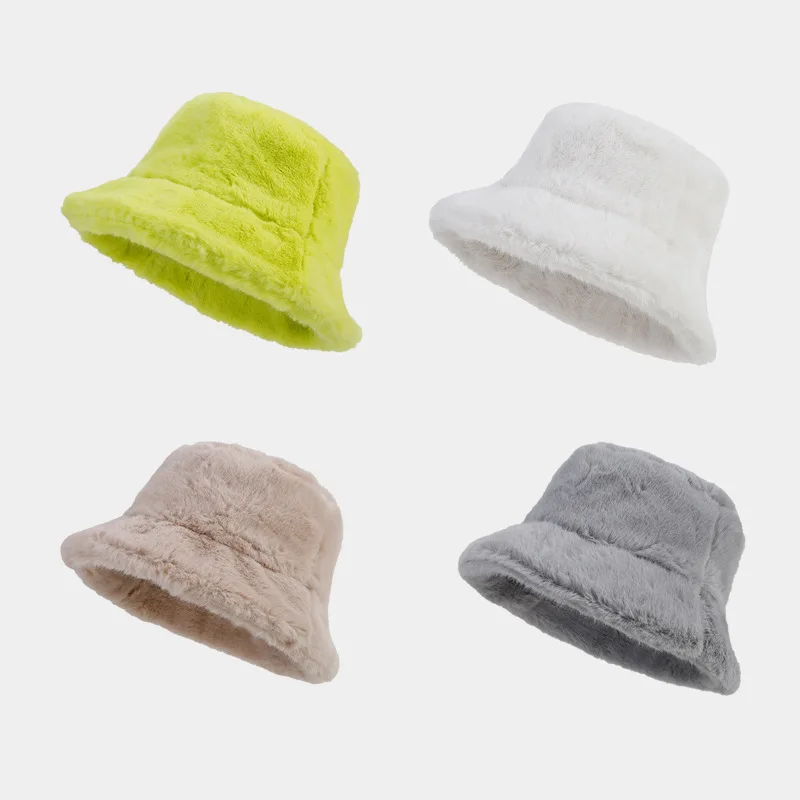 Winter Fur Bucket Hat Women Designer Fashion Bucket Hats Wholesale High Quality Fuzzy Bucket Hat