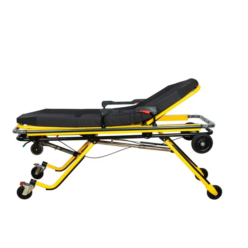 YFTA-A8 Ambulance Stretcher Trolley Equipped with a reversible two-stage IV stand, adjustable in height