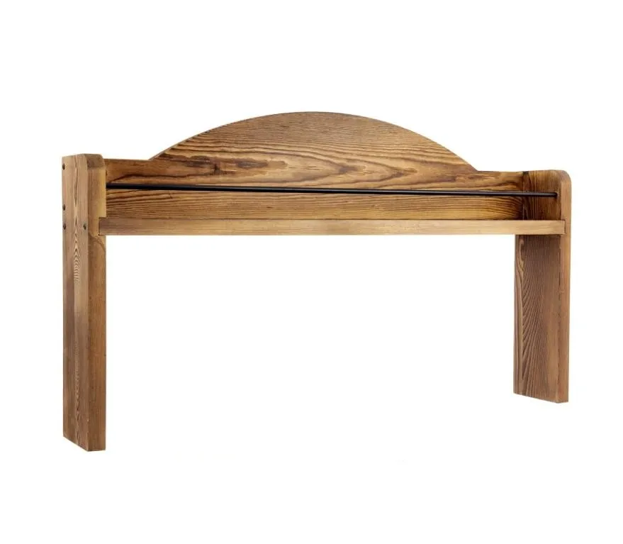 Stove Top Spice Rack Rustic Burnt Solid Wood and Industrial Black Metal Space Saving Over The Stovetop Range Storage Shelf