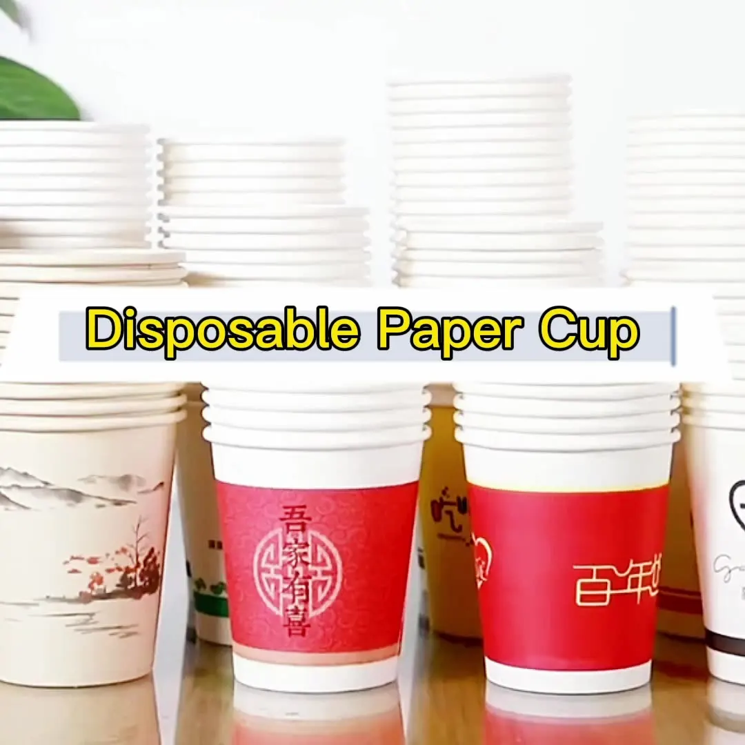 Custom logo printed disposable recycle 6oz 8oz 9oz 10oz 14 oz 16oz single double ripple wall hot coffee paper cups