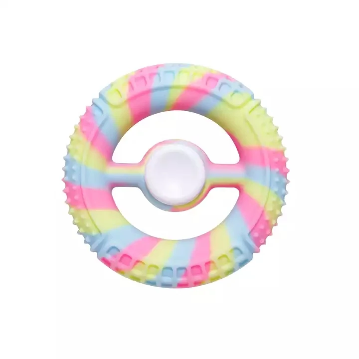 Squeeze Sensory Stress Relief fidget toys Pop Silicone Soft Grab Hand Grip Snap Ring Finger Spinning Snapper Fidget Toy