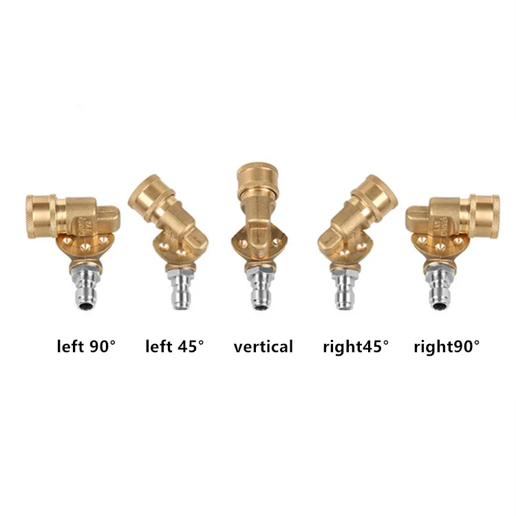 Соединитель вращающийся на 90 градусов, пять уровней, 1/4 дюйма, быстрая розетка + 1/4 дюйма, разъем быстрого отключения для автомойки высокого давления