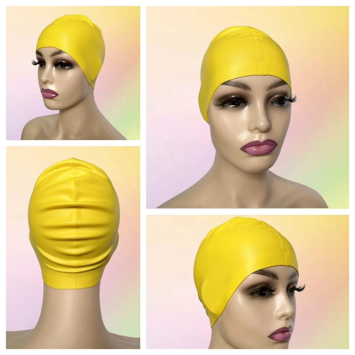 Factory Wholesale Price 50g 55g 65g 100% Silicone Swim Caps Made ln China Professional Swimming Cap