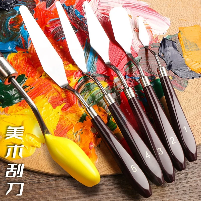 BOMEIJIA Beginner 5pcs/set Oil Painting Gouache Acrylic Paint Scraper Art Supplies For Wholesale