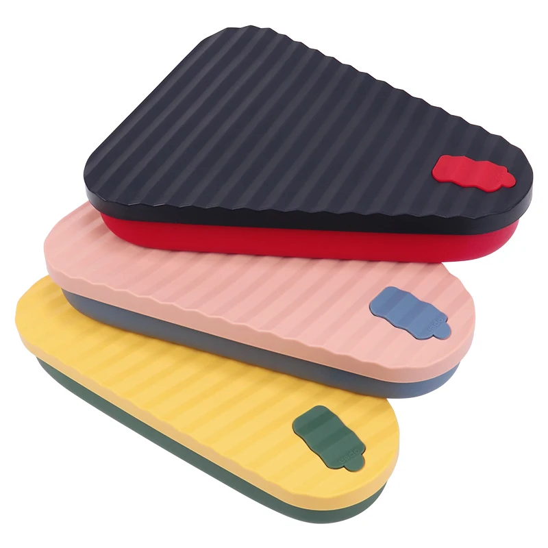 Eco Silicone Pizza Pack Bread Food Storage Container Stackable Microwavable Frozen Collapsible Slice Lunch Pizza Packaging Boxes