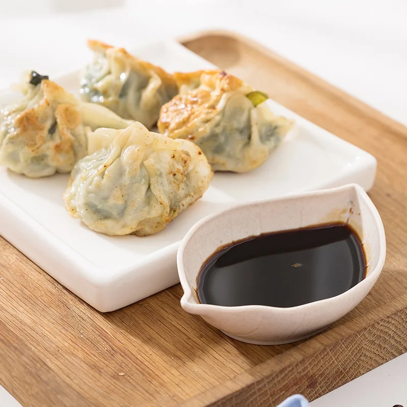 Wheat straw leaves small plate kitchen tableware vinegar sauce seasoning plate seasoning plate round savory side dish dish