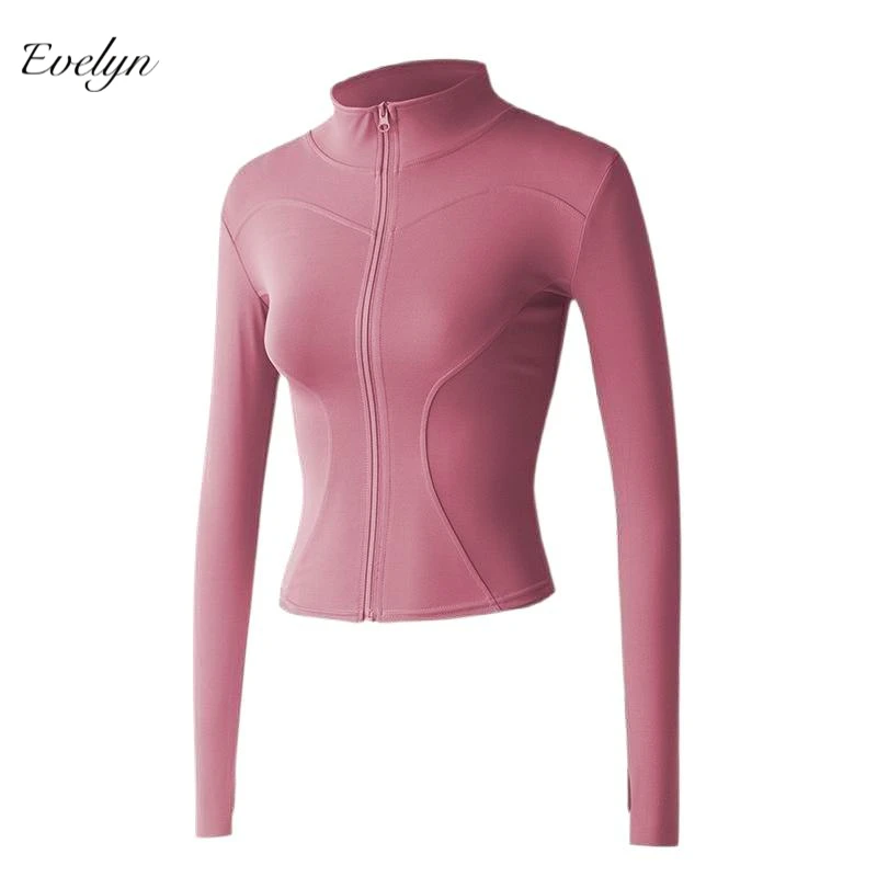EVELYN OEM ODM High Elastic Quick-Drying Sports Jacket Stand-up Collar Slim Fit Slimming Yoga Jacket Workout Clothes Jacket