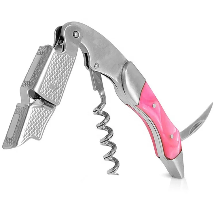 Top seller premium laser engrave logo double hinged wine opener corkscrew