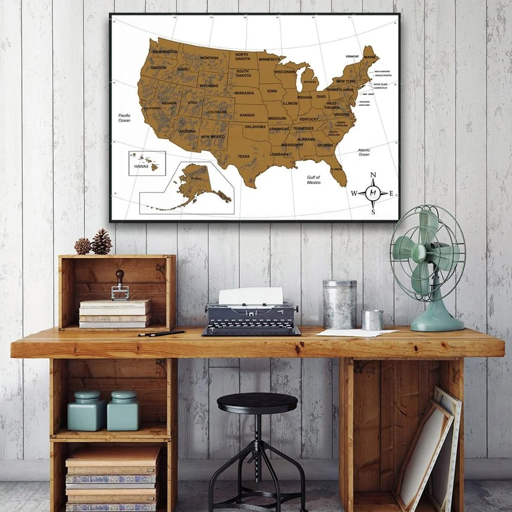 88x52CM Luxury Edition Travel Map Scratch Off Gold Foil Of The World USA Europe Japan Korea Thailand