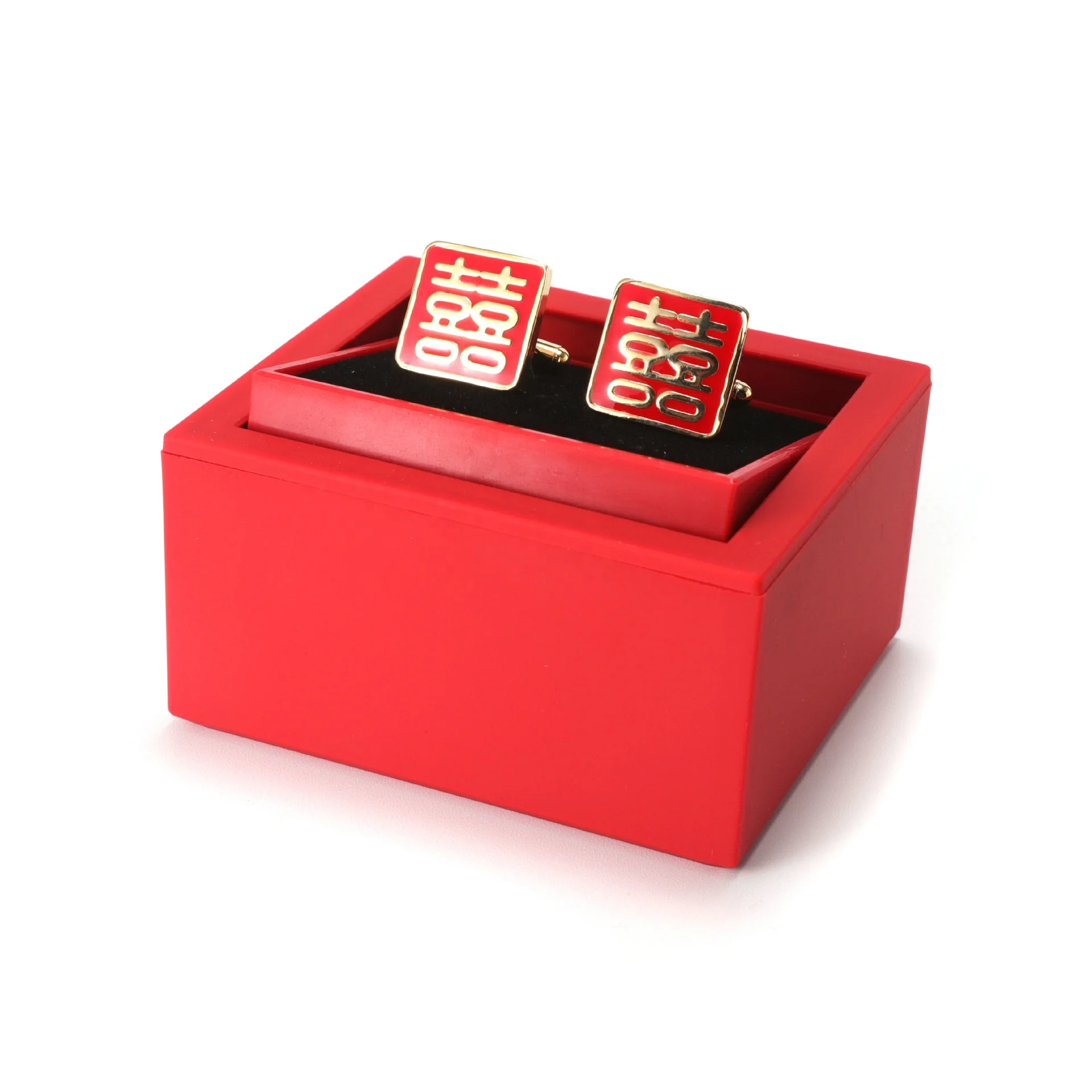 High quality new design durable turn boxes for cuff link lot stock rotating cufflink box