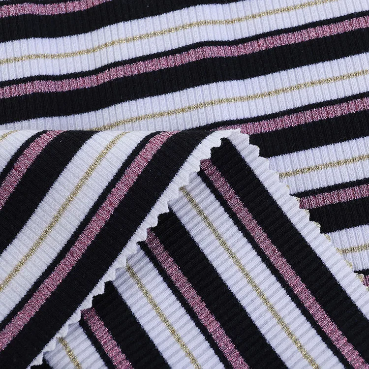 
Tinsel TR filigree rib tinsel fabric rib knit fabric with factory prices 