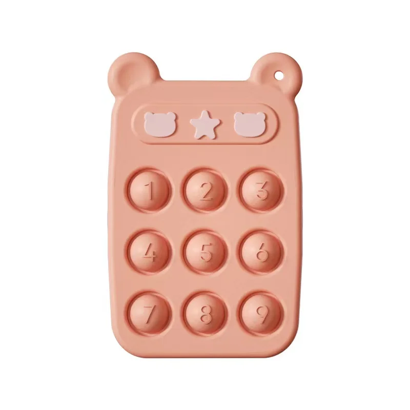 factory new design Silicone  Shell  mobile Phone shape Baby Teething Toy Pop Finger Toys