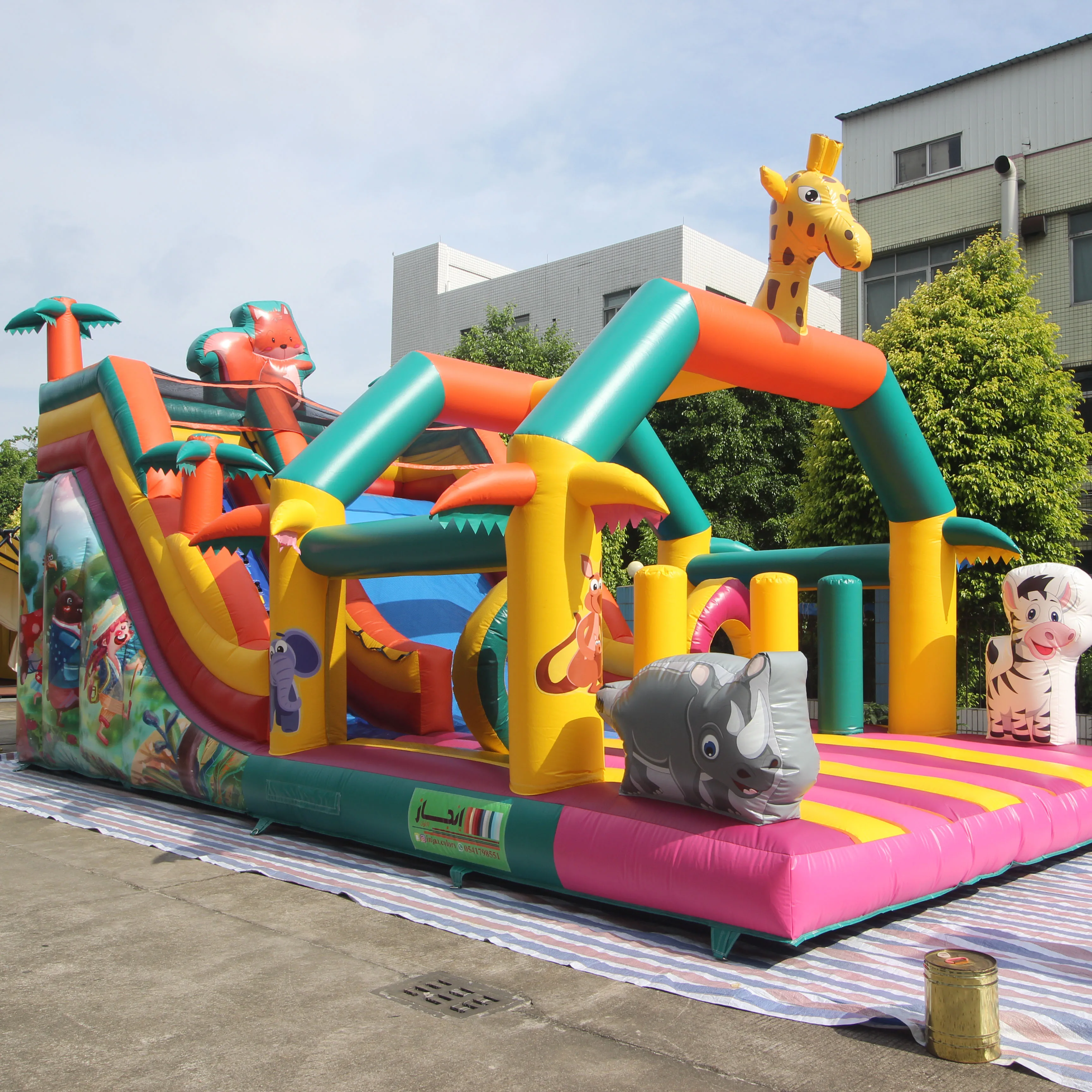 
Durable Free Blower Giant Kids Play Creative Game Funny Jumping Castle Inflatable Jumpy Sliding Castle With Slide 
