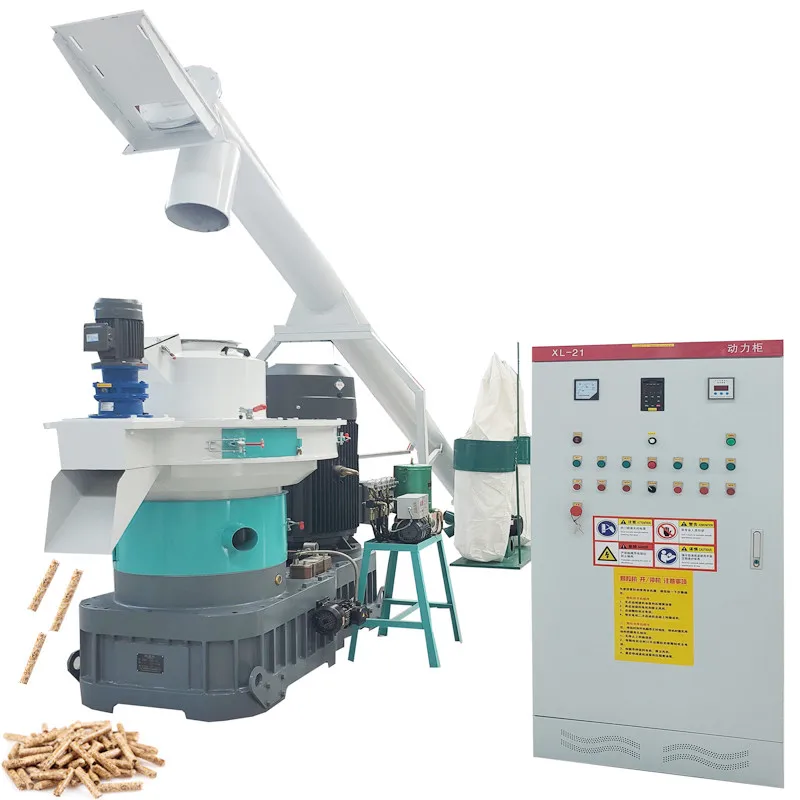 Hot Selling Ring Die Cotton Stalk Biomass Sawdust Wood Pellet Granulator Pellet Making Machine Price 6-10 mm Wood Pellet line