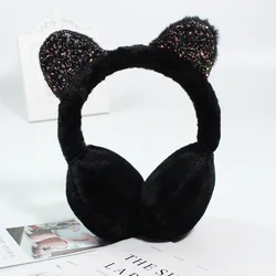 factory hot sale winter cute fashion solid color animal ear muffs for women