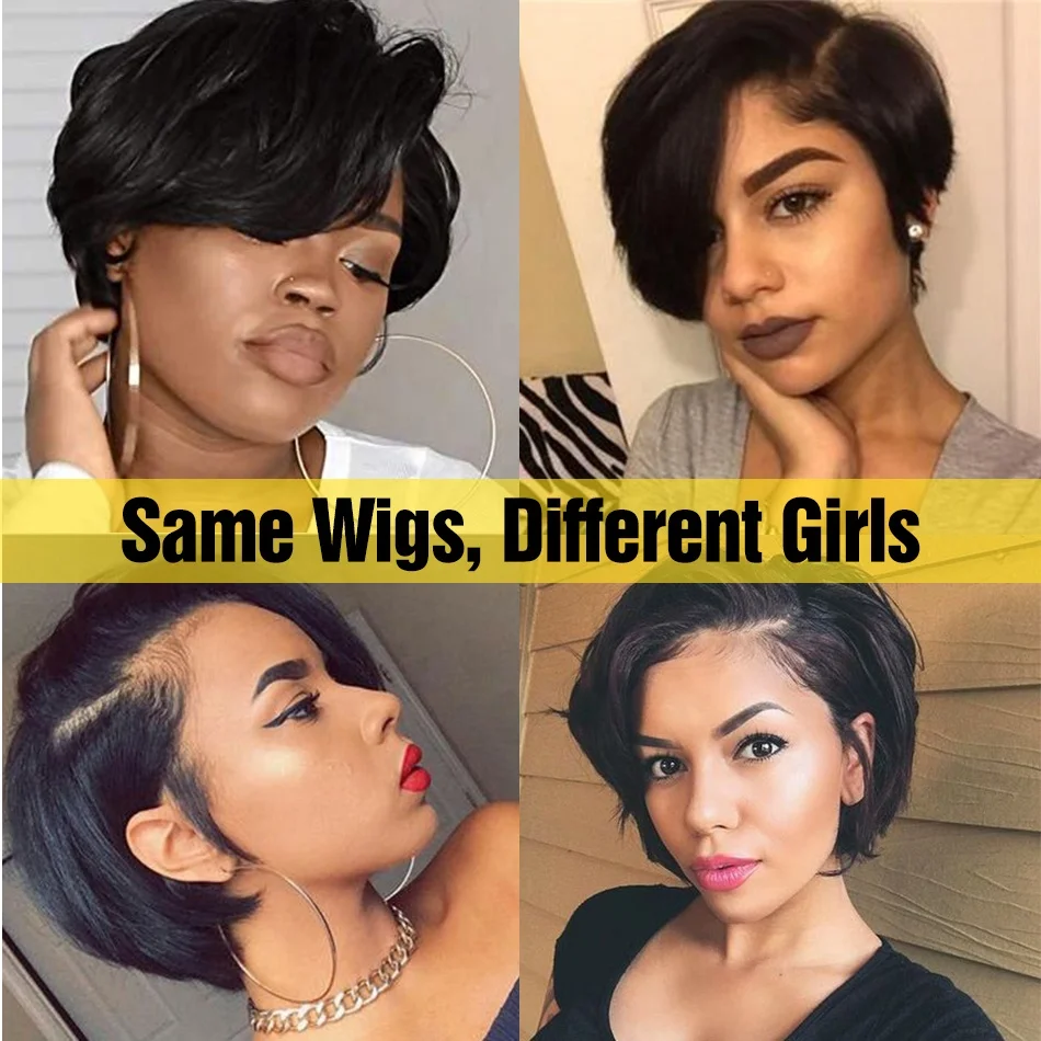 JP Summer cut wigs Pixie Straight  Pixie Curl,Mink brazilian human hair wigs ,lace front wigs for black women