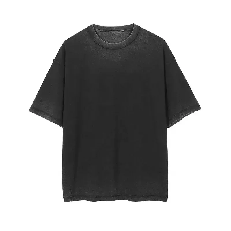 220 Gsm Hip Hop Tshirts Printed Streetwear Vintage Acid Wash Men Women Tshirt Oem Custom Oversized Cotton Short Sleeve Casual