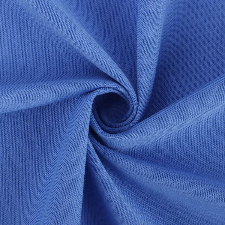High quality custom color plain dye 100% cotton knitting fabric breathable cotton single jersey fabric for t-shirt