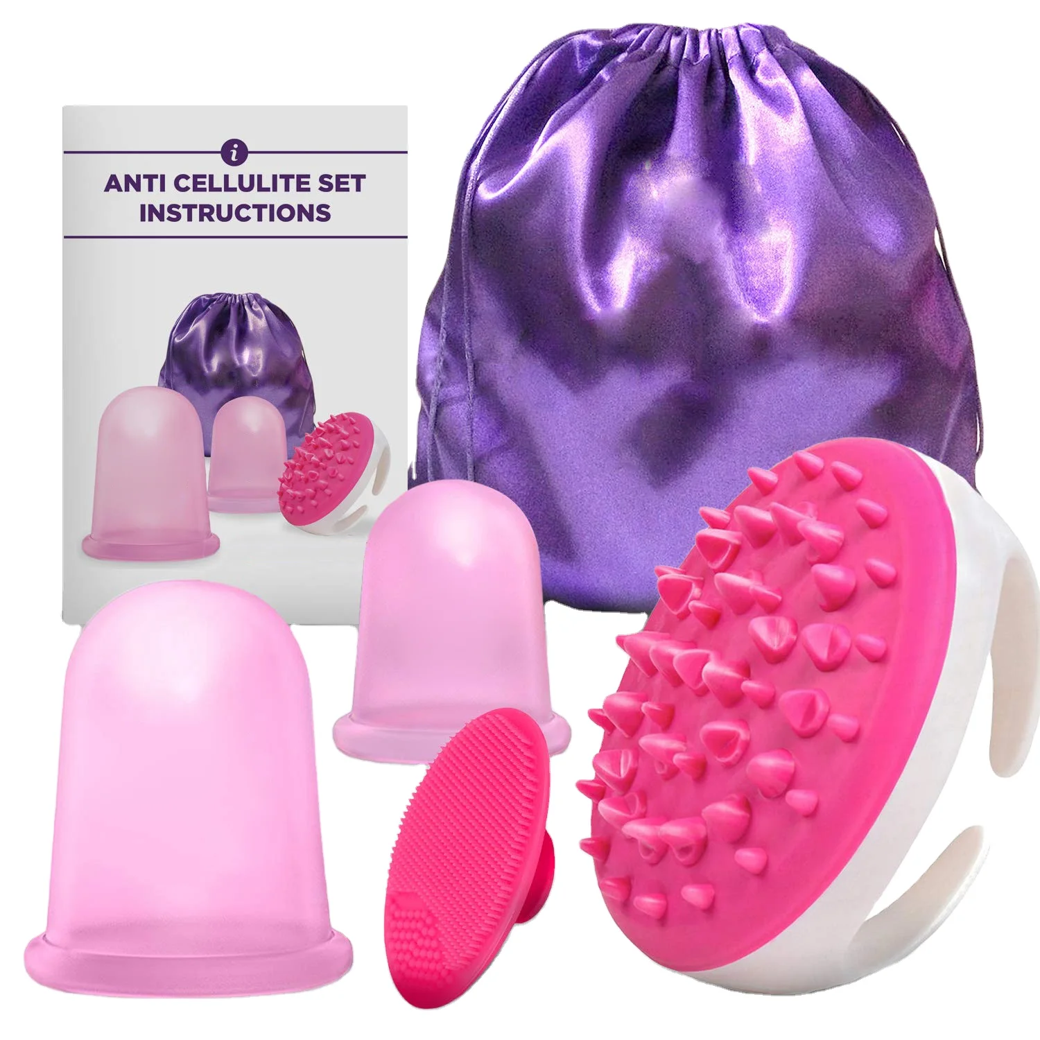 2021 Silicone Cupping Hijama Therapy Set Anti-Cellulite Vacuum Massage Cup Machine Home Use Fat Reduction