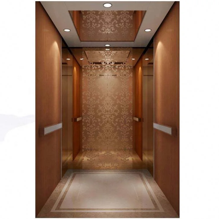 High Rise Golden Cabin Apartment Lift Residential Passenger Elevator