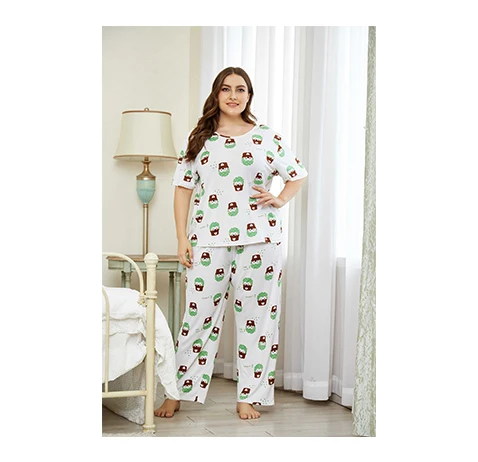 
 Прямая поставка, дышащая мультяшная Женская одежда для сна большого размера, домашняя одежда, пижамы большого размера, женская одежда для сна  