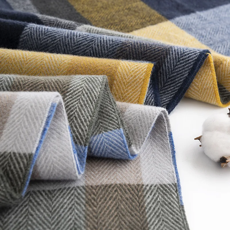 Classic brand soft luxury winter plaid imitate check cashmere women men scarf
