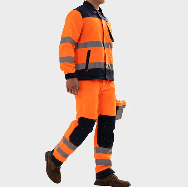 OEM Safety Construction Suit Manufacturer Cotton Work Fire Retardant Clothing Industry Workwear hi vis Jackets and Trousers