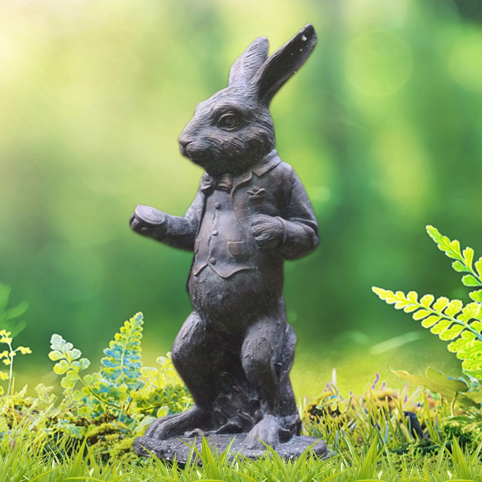 Resin Wonderland Ornament Garden Sculpture Alice Figurine Play Set Bunny Statue Wonderland Garden Decorations